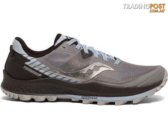 Saucony Peregrine 11 Wide Womens Trail Running Shoes - Zinc/Sky/Loom - 8.5US -...