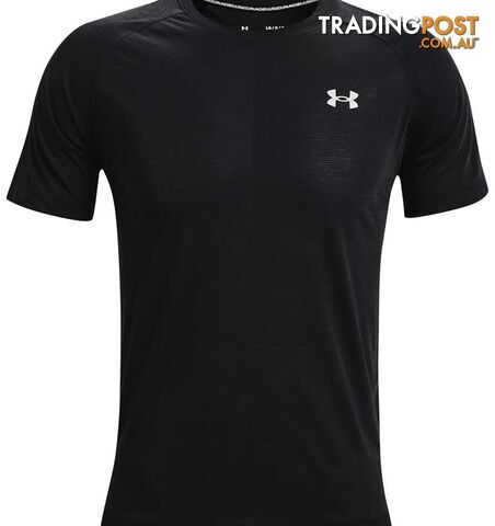 Under Armour Streaker SS Mens Performance T-Shirt - Black/Black/Reflective - XL - 1361469-001-XL