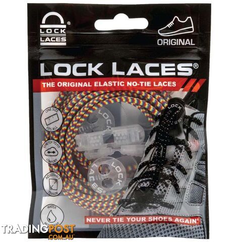 Lock Laces Original No Tie Shoes Laces - Rainbow - LL-ORIG-RBW