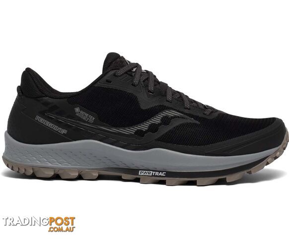 Saucony Peregrine 11 GTX Mens Trail Running Shoes - Black/Gravel - 11 -...