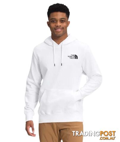 The North Face Box NSE Pullover Mens Fleece Hoodie - TNF White/TNF Red - S - NF0A4761LB1-R0S