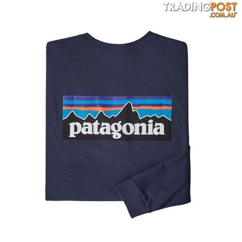 Patagonia P-6 Logo Responsibili-Tee Mens Long Sleeve T-Shirt - Classic Navy - XL...