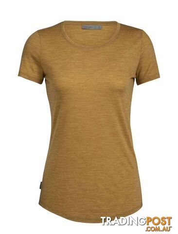 Icebreaker Cool-Lite Merino Sphere SS Low Crewe Womens T-Shirt - CURRY - S -...