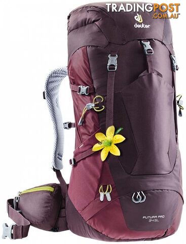 deuter Futura Pro 34L SL Womens Hiking Backpack - Aub-Maron - 3401018-5525-0