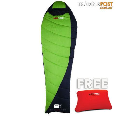 Black Wolf Equinox 300 Compact Sleeping Bag - Green - 4259-Green