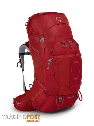 Osprey Ariel Plus 70L Womens Hiking Backpack - Carnelian Red - M/L -...