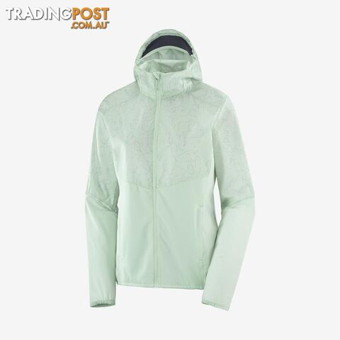 Salomon Agile FZ Womens Running Hoodie - Opal Blue/AO - M - LC1487800-M