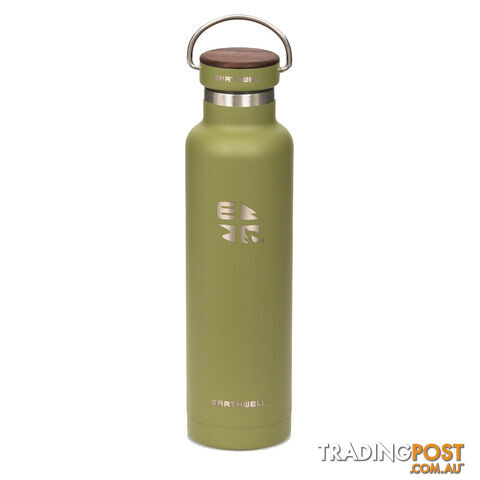 Earthwell Woodie Vacuum Bottle 22oz/650ml - Walnut Cap - Sequoia Pine -...