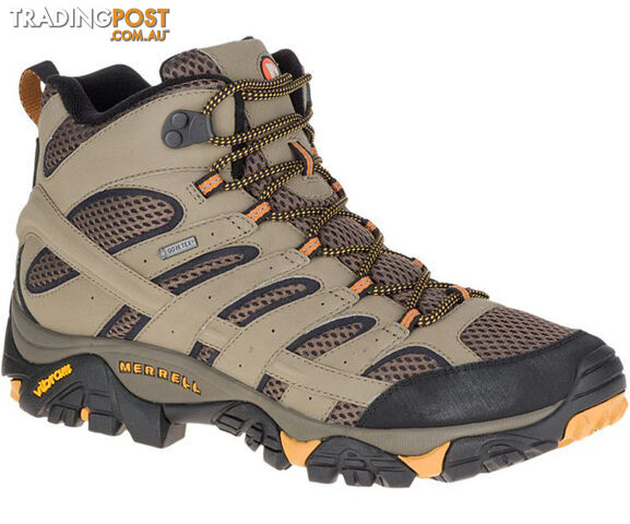 Merrell Moab 2 Mid Goretex Mens (2E) Wide Hiking Shoes - Walnut - 8 Us -...