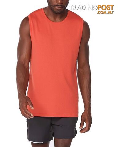 2XU Aero Mens Running Tank - Rust/Black Reflective - S - MR6558a-RUS-BRF-S