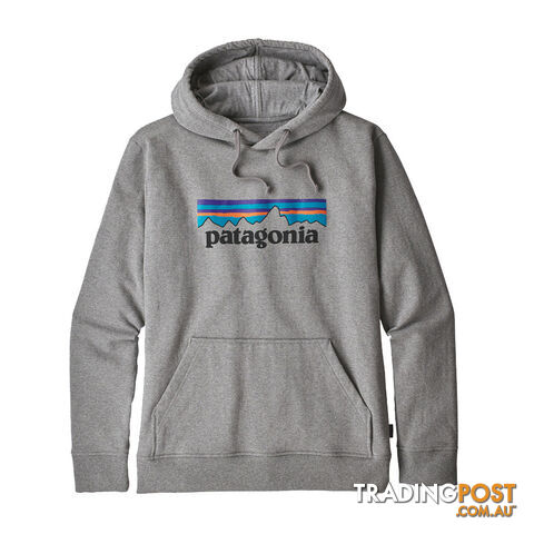 Patagonia P-6 Logo Uprisal Mens Fleece Hoody - Gravel Heather - M - 39539-GLH-M