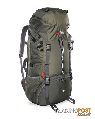 Black Wolf Nomad 80L Travel/Trek Hybrid Backpack - Titanium - 3412344531008