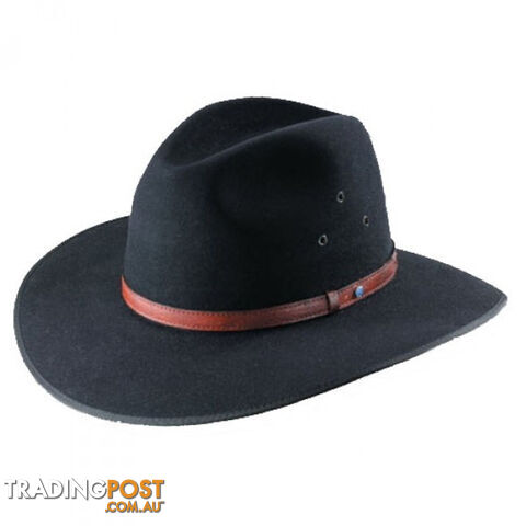 Akubra Coober Pedy Felt Hat - Black [Hat Size:59cm / 7 3/8 - 473-black-59