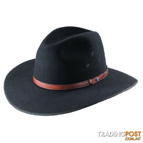 Akubra Coober Pedy Felt Hat - Black [Hat Size:59cm / 7 3/8 - 473-black-59