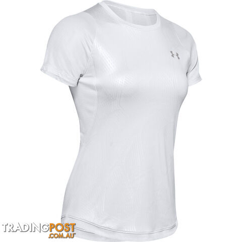 Under Armour Qualifier Iso-Chill Embossed Womens S/S Performance T-Shirt - Grey...