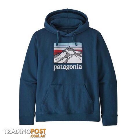 Patagonia Line Logo Ridge Uprisal Mens Fleece Hoody - Crater Blue - XXL -...