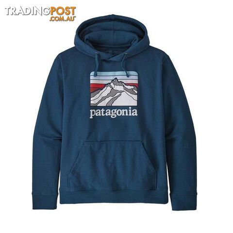 Patagonia Line Logo Ridge Uprisal Mens Fleece Hoody - Crater Blue - L -...