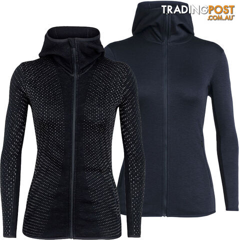 Icebreaker RealFleece Merino Elemental LS Zip Hood Womens Fleece Jacket -...