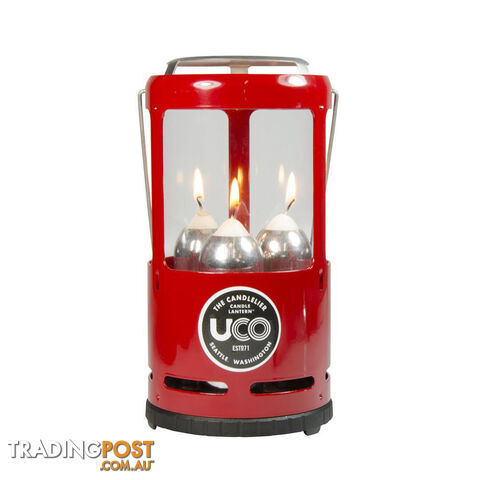 UCO Candlelier Triple Candle Lantern - Painted Red - F770-CC-00107