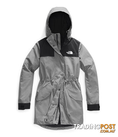 The North Face Metroview Womens Waterproof Trench Coat - TNF Medium Grey Heather/TNF Black - Xs - NF0A4AM1GVD-QXS