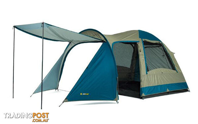 OZtrail Tasman 4V Plus 4-Person Dome Tent - Light Grey/Blue - DTMTAS4VP-D
