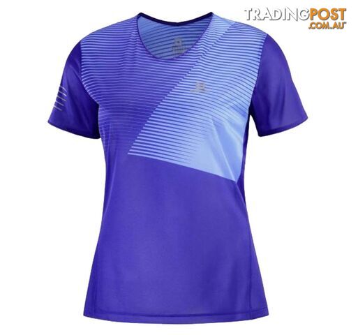 Salomon Sense Womens Running Tee - Clemblue - M - LC1480100-M