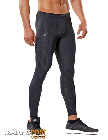 2XU Mens Compression Tights - Black/Nero - L - MA3849b-BLK-NRO-L