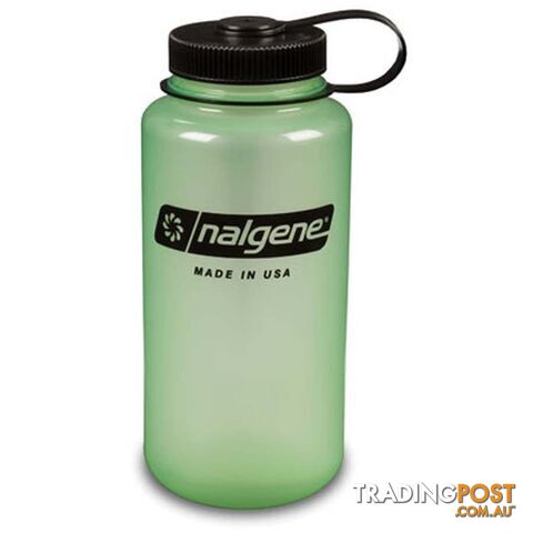 Nalgene Wide Mouth Tritan Bottle 1000ml - Glow Black Cap - NAL00002-GLOW-WBLK