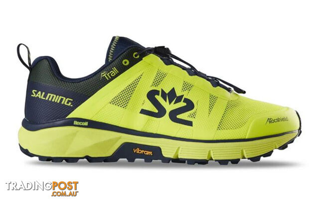 Salming Trail 6 Mens Trail Running Shoes - Safety Yellow/Navy Blue -...