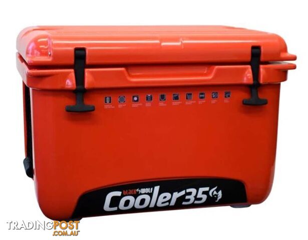 Black Wolf 35L Hardside Ice Cooler - True Red - W0129-TrueRed