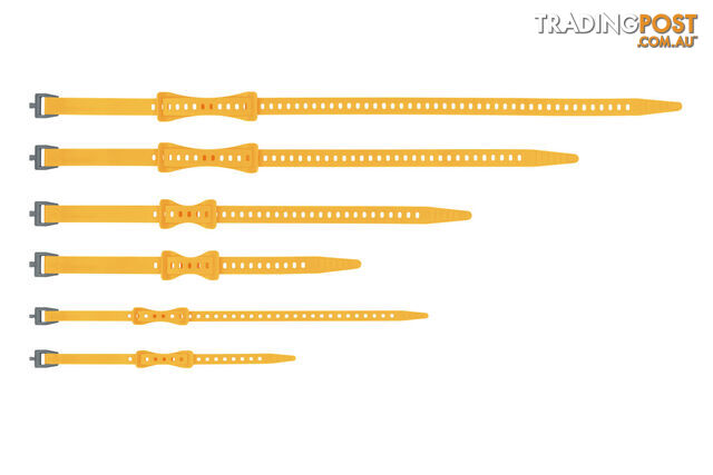 Sea To Summit Stretch-Loc 18 TPU Straps - 12mm X 450mm - 2pk - Yellow -...