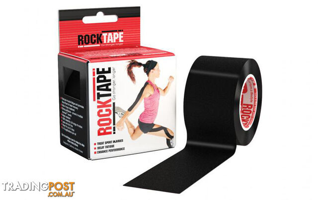 RockTape Kinesiology Tape Roll - Black - 5cm x 5m - Black5m