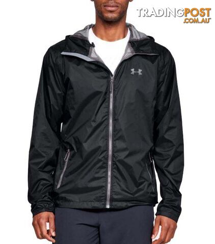 Under Armour Forefront Rain Mens Waterproof Jacket - Black/Steel - S -...