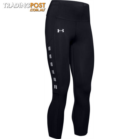 Under Armour Qualifier Speedpocket Roadside Runway Crop Womens Leggings - Black...