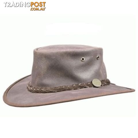 BARMAH FOLDAWAY OILED LEATHER HAT - BROWN [Hat Size:Small] - 1062BRS