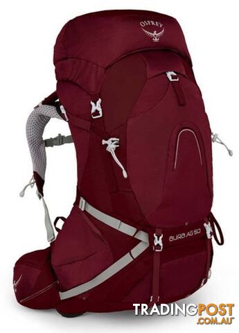 Osprey Aura AG 50L Womens Hiking Backpack - Gamma Red-M - OSP0716-GammaRed-M