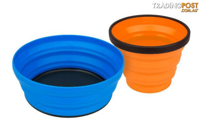 Sea To Summit X-Set 2 Piece Collapsible Bowl & Cup - Blue/Orange - AXSET2