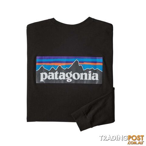 Patagonia P-6 Logo Responsibili-Tee Mens Long Sleeve T-Shirt - Black - M -...