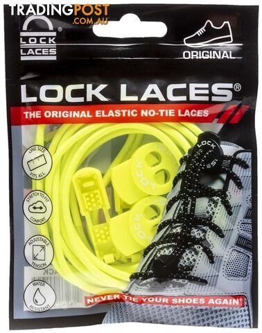 Lock Laces Original No Tie Shoes Laces - Neon Yellow - LL-ORIG-YEL