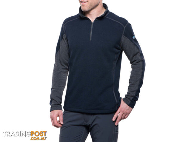 Kuhl Revel 1/4 Zip Mens Fleece Sweater - Mutiny Blue/Steel - XXL -...
