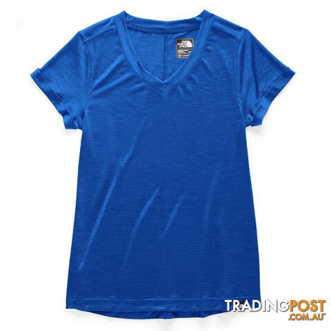 The North Face Hyperlayer Short Sleeve V-Neck Womens Lightweight T-Shirt - TNF Blue Heather - NF0A3SP4