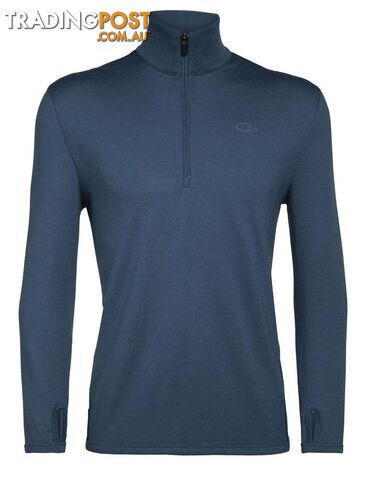 Icebreaker Merino Original LS Half Zip Mens Pullover Top - PRUSSIAN BLUE - M -...