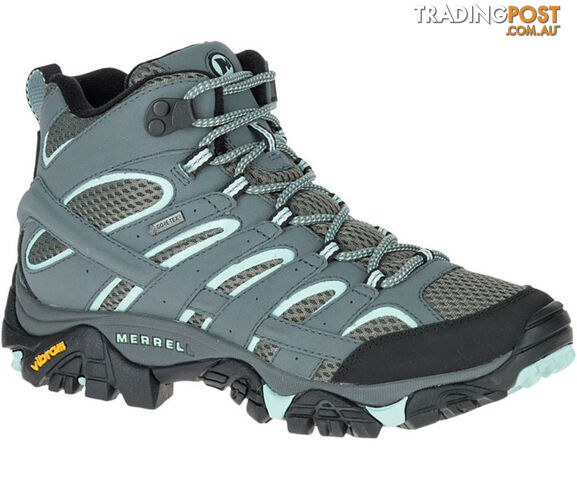 Merrell Moab 2 Mid Goretex Womens (D) Wide Waterproof Hiking Shoes- Sed Sage -...