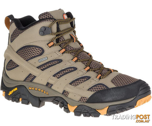 Merrell Moab 2 Mid Goretex Mens (2E) Wide Hiking Shoes - Walnut - 11 Us -...