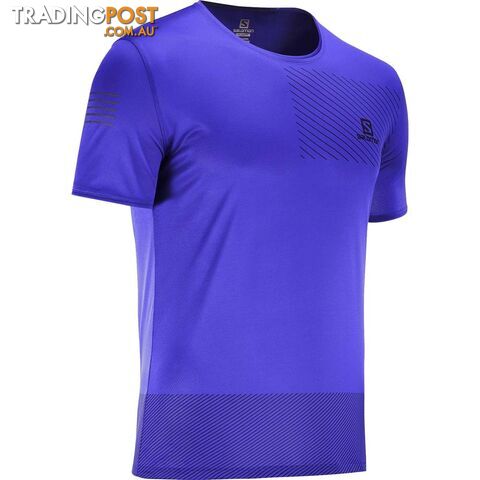 Salomon Sense Mens Running Tee - Clemblue/Night Sky - M - LC1478500-M