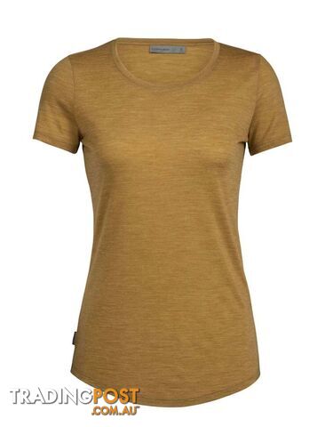 Icebreaker Cool-Lite Merino Sphere SS Low Crewe Womens T-Shirt - CURRY - XS -...