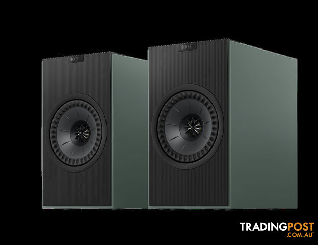 KEF Coda W Active Speakers in Moss Green