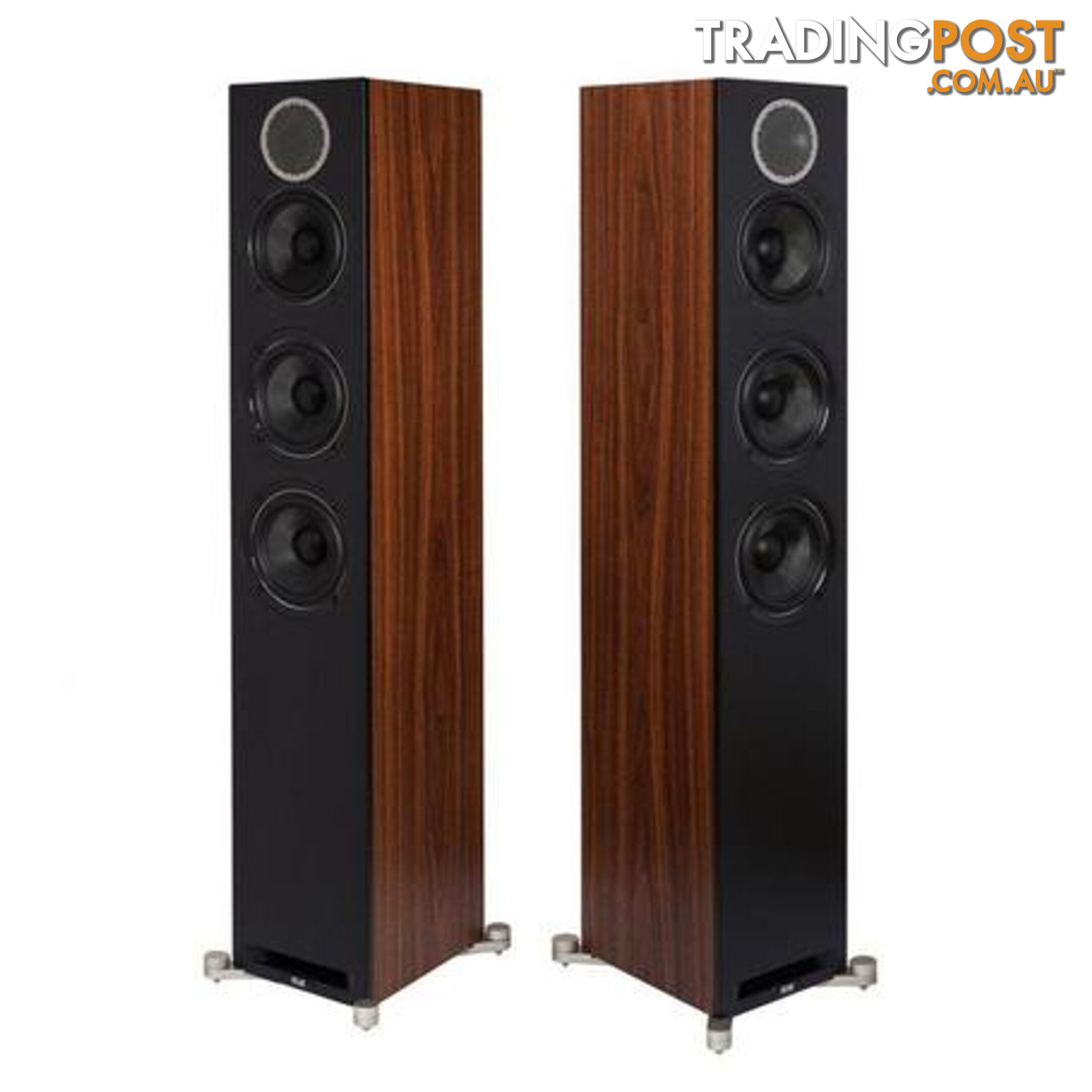 Elac DFR52 Floorstanding Speakers Black Baffle Walnut Cabinet