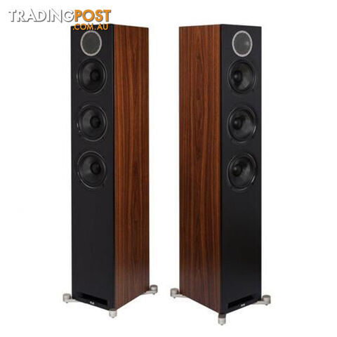 Elac DFR52 Floorstanding Speakers Black Baffle Walnut Cabinet