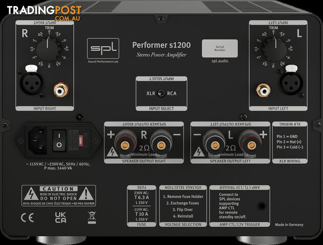 SPL Audio Performer s1200 Stereo Power Amplifier - photo 4 of 10